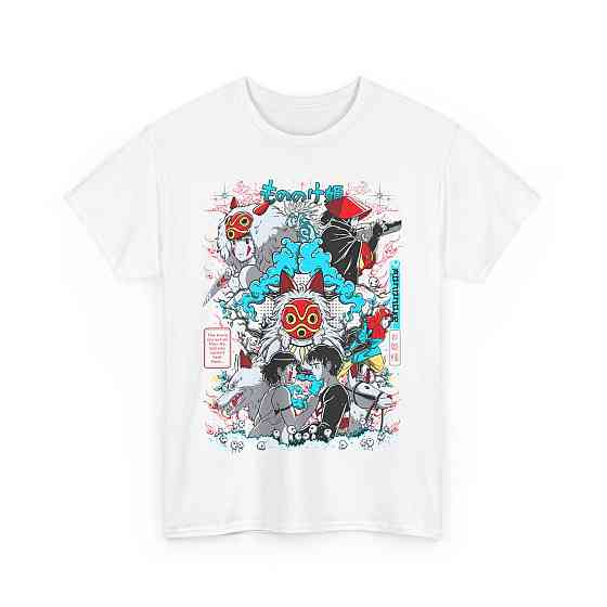 Футболка з аніме принтом Прінкесс Мононоке Аніме Джапанесе оверсайз (S/M/L) Чорний AnimeJ0393 Дніпро