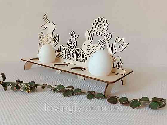 Деревянная подставка на 10 пасхальных яиц 