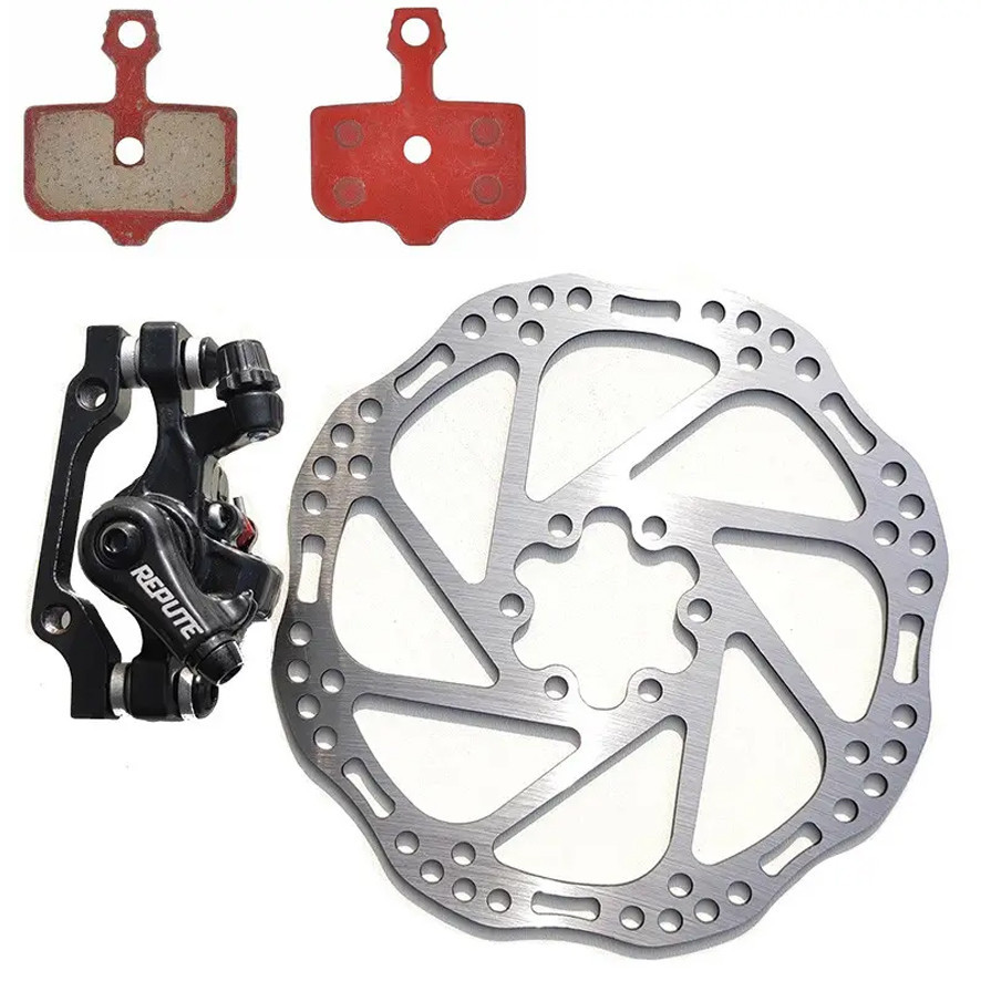 Гальмо велосипеда дискове переднє Repute DSC310F+RPT005 ротор 160 мм., F160/R140 Бровари - фото 1
