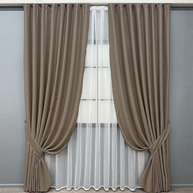 Комплект готових штор VR-Textil Bagema Rvs № 1289ш Какао 140х290 см 2 шт (39-0115) Київ - фото 2