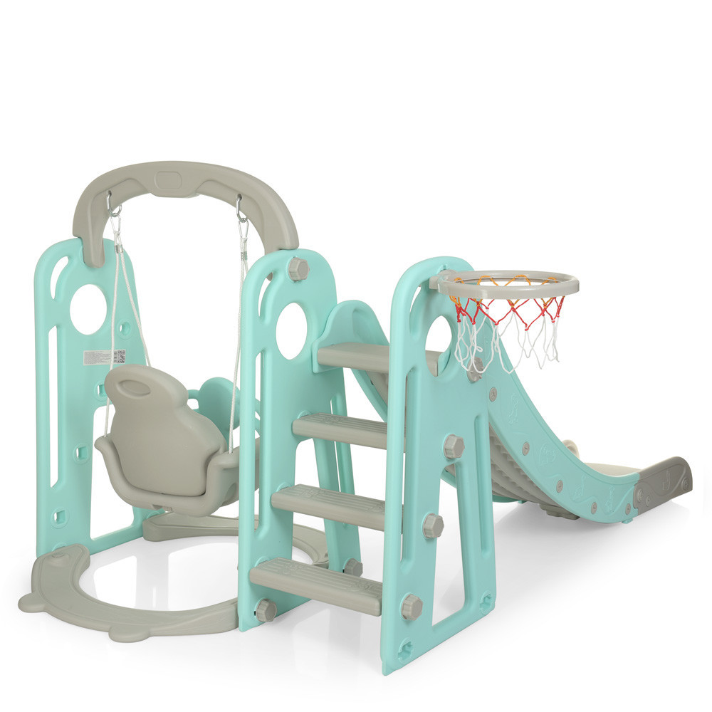 Дитячий ігровий комплекс Bambi 3в1 гірка гойдалка баскетбол (YG2020-1-4) для дітей Київ - фото 3