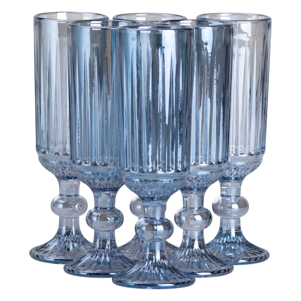 Набір келихів для шампанського 6 штук 160 (мл) Блакитний HP-19-67 Коломия - фото 2