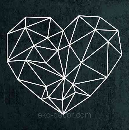 Декоративное настенное Панно «Сердце» Декор на стену 70*60 см, Белый Киев