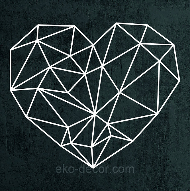 Декоративное настенное Панно «Сердце» Декор на стену 70*60 см, Белый Киев - изображение 6