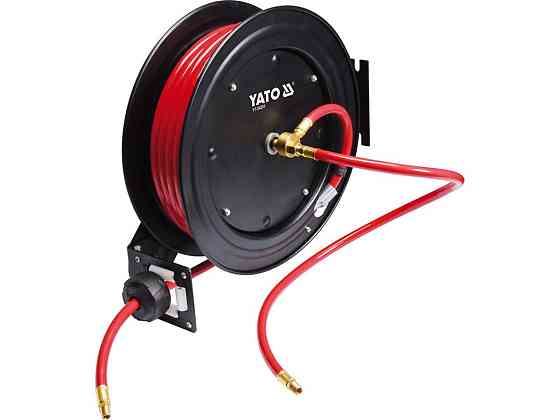 Шланг пневматичний ПВХ на котушці YATO з швидкоз'єдн. наконеч-ми 1/4