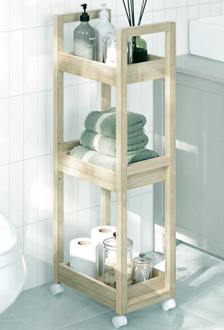 Этажерка для ванной на колёсиках 