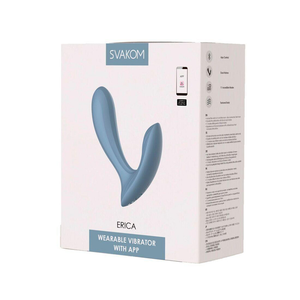 Смарт-вібратор в трусики Svakom Erica Dusty Blue, дуже гнучкий, 2 мотори Sex Aura Київ - фото 8