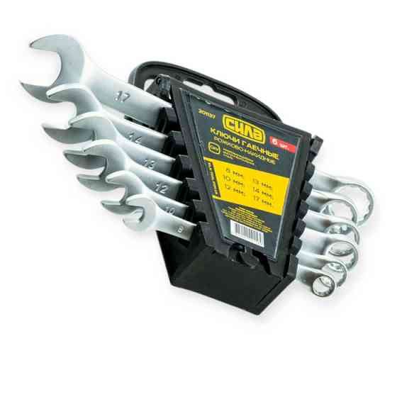 Набор ключей рожково-накидных 8-17 мм 6 шт (планшет) CrV Satine Мукачево