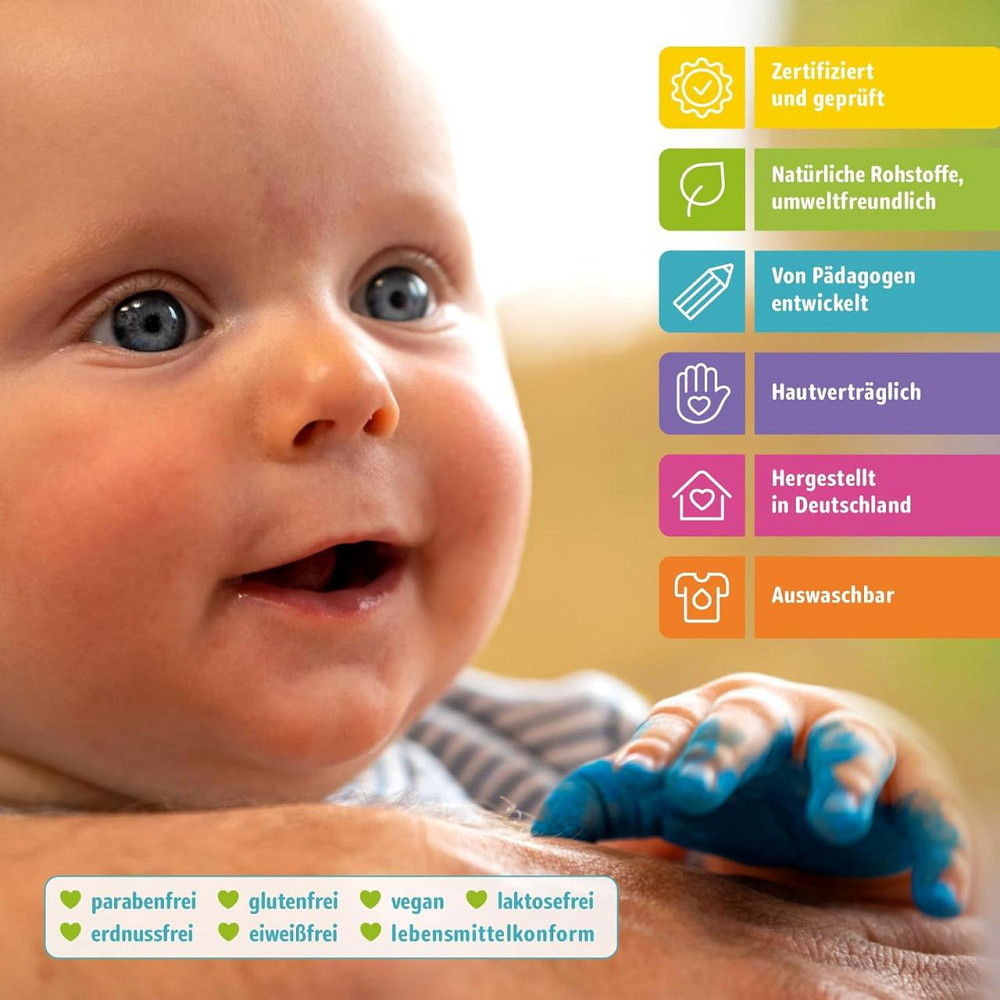 Набор для отпечатков рук и ног малыша Miniwerk большой, 0–1,5 года, органическая краска 5 цветов, 30 картинок Киев - изображение 7