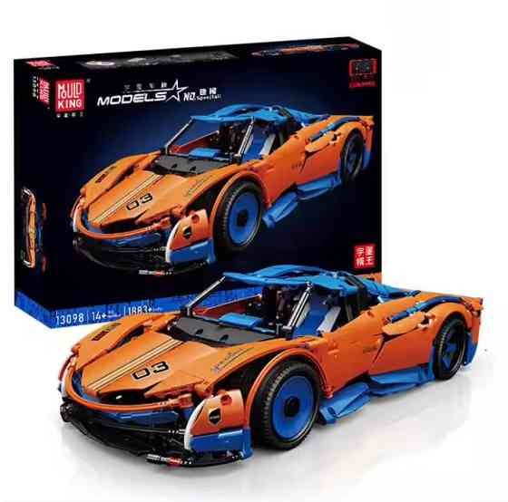Конструктор спортивная машина Pagani на управлении на 1883 детали,цвет синий с оранжевым Каменец-Подольский
