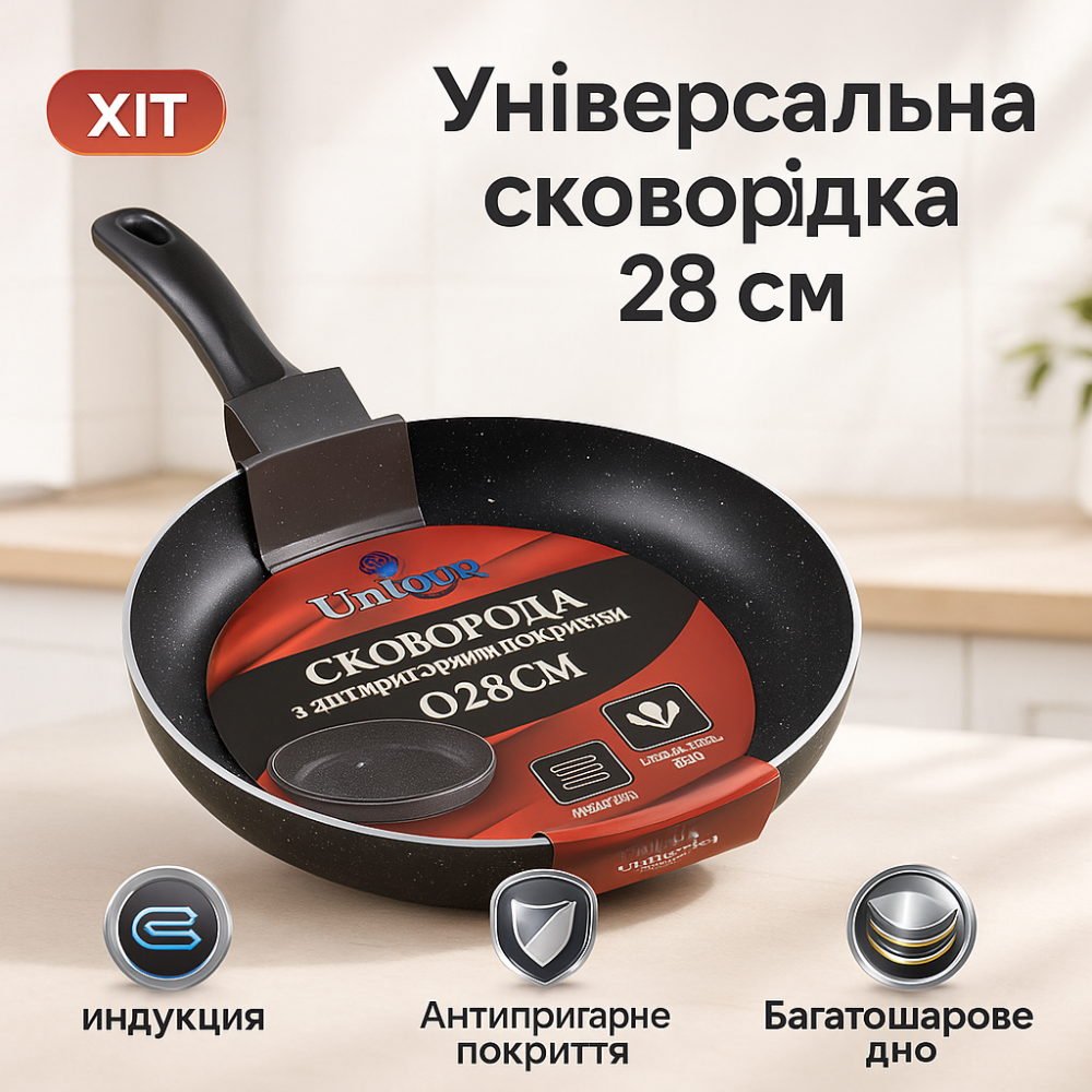 Удобная сковорода для ежедневного использования, Сковорода с толстым дном на долго TP-71 Львов - изображение 14