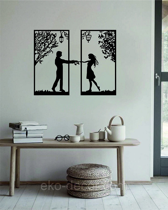 Декоративное настенное Панно «Девушка и парень» Декор на стену 90*71 см, Черный Киев - изображение 8