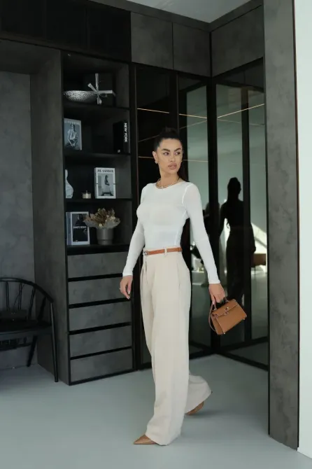 Жіночі брюки палаццо з високою талією, класичні широкі брюки Одеса - фото 1