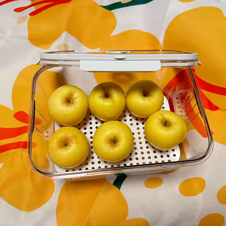 Контейнер для хранения продуктов, ланч-бокс с дренажной корзиной, кухонный органайзер, 21.8×16×12см, Каменец-Подольский - изображение 4