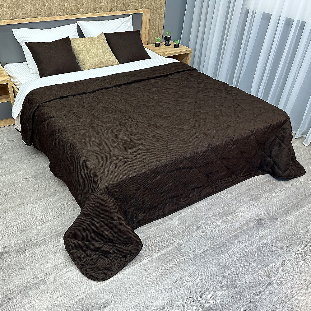 Покрывало стеганое Decorator Flax ромб 230х250 см венге (85-069) Киев - изображение 1