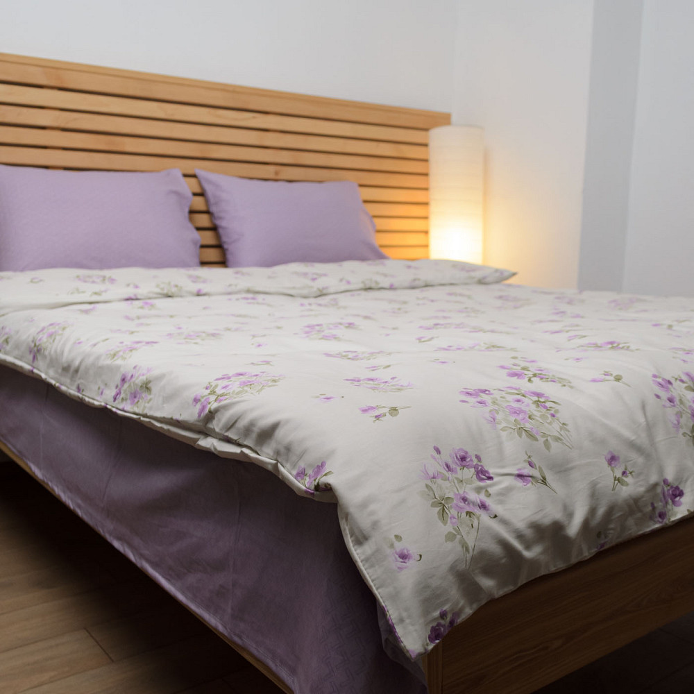 Cемейный комплект постельного белья Сатин Вероника 125 г/м2 YouStar (Лавандовый с белым) 2 х 50х70 Сумы - изображение 7