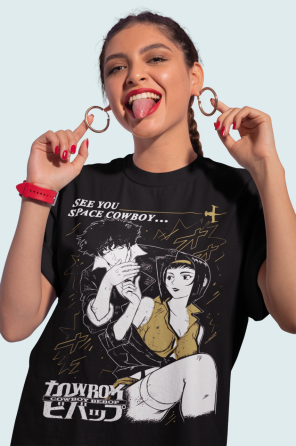 Футболка аниме Спике Спиегел Ковбой Бебоп оверсайз (S/M/L) Черний AnimeJ0691 Днепр