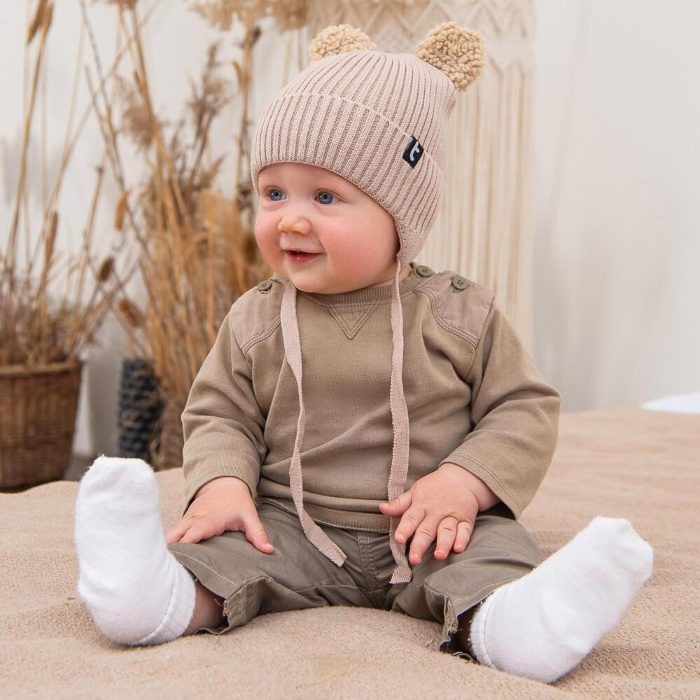 Детская шапка для новорожденных малышей теплая шапочка с ушками объем 42-44 см (3-6 месяца) Падди Talvi джинс Кривой Рог - изображение 3