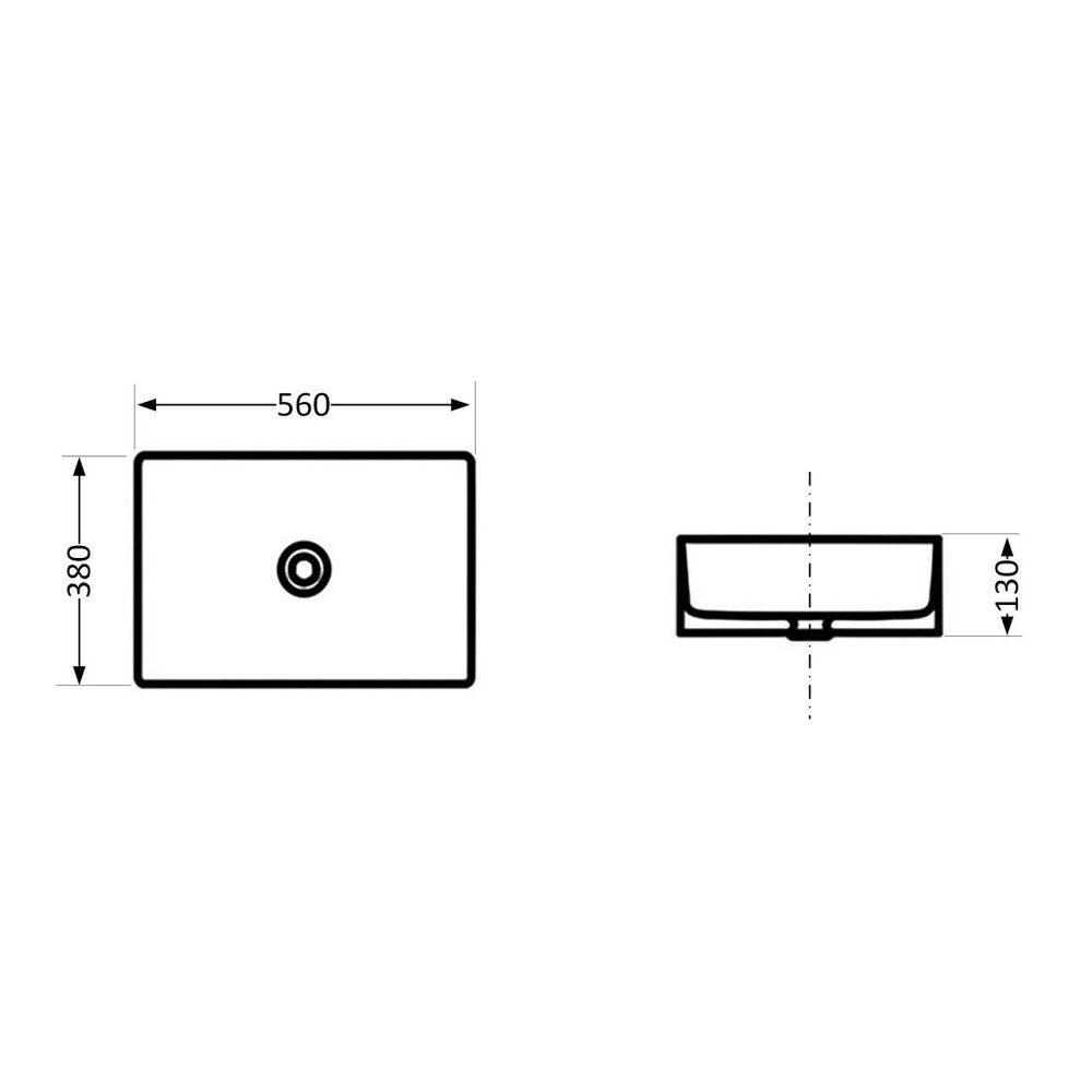 Раковина накладна Qtap Virgo N прямокутна без донного клапана WHITE QT18116308W Київ - фото 2