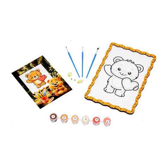 Дитячий набір для розпису по дереву "Ведмедик" Puz-22982 формат А5 Вінниця