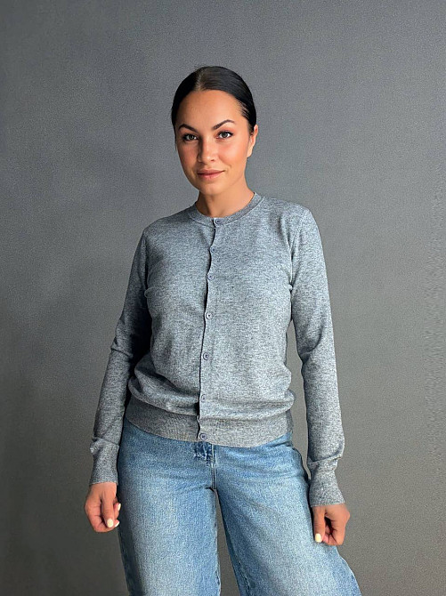 Кардиган женский A-N 82896-82897 однотонный на пуговицах универсальный, серый, one size Киев - изображение 1