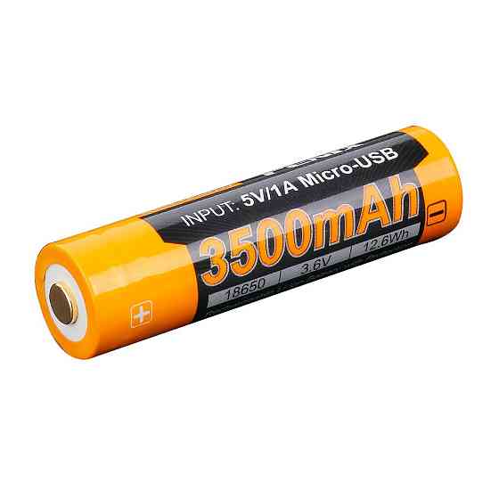 Аккумулятор 18650 Fenix 3500mAh Li-Ion с micro-usb зарядкой (Черно-желтый) Винница