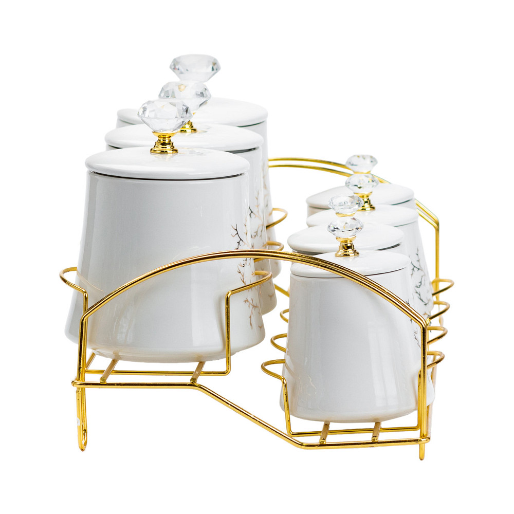 Yiwu Набір для спецій 4 шт по 250 мл і 3 шт по 550 мл на металевій підставці Коломыя - изображение 4