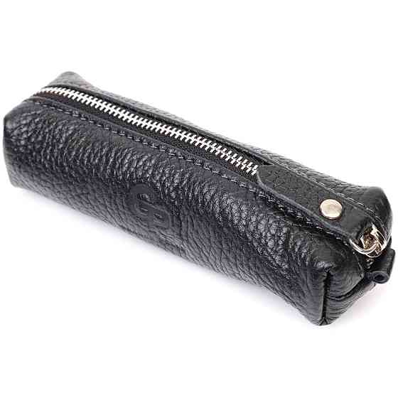 Практична шкіряна ключниця GRANDE PELLE 11637 Чорний Київ