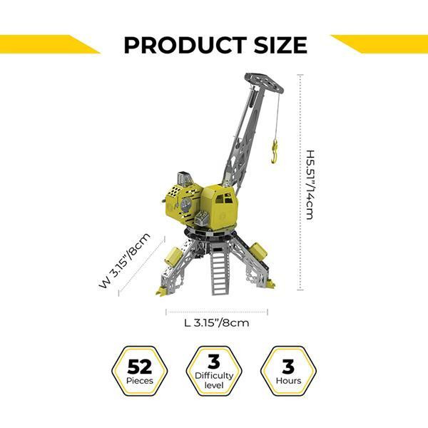Колекційна модель-конструктор Metal Time Mighty Machine Портовий кран механічний двоколірний (MT055) Харків - фото 2