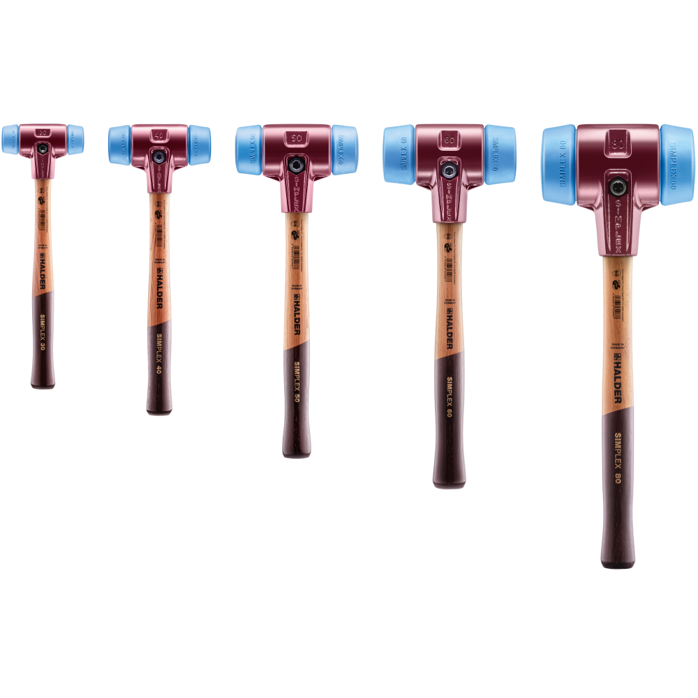 Молоток HALDER Simplex 3001 насадки із синього поліуретану Одеса - фото 2