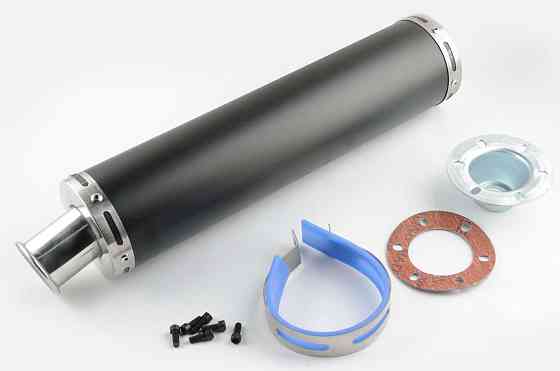 Глушник (тюнінг) 420 * 100mm, кріп. Ø78mm (нержавіюча сталь, чорний, прямоток, mod:4) Київ