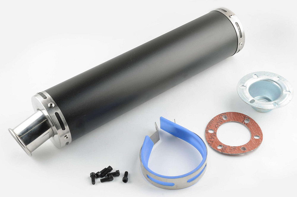 Глушник (тюнінг) 420 * 100mm, кріп. Ø78mm (нержавіюча сталь, чорний, прямоток, mod:4) Київ - фото 1