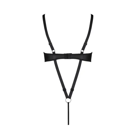 Боді з екошкіри Passion CELINE BODY XXL/XXXL, black, з доступом, відкритий Львів