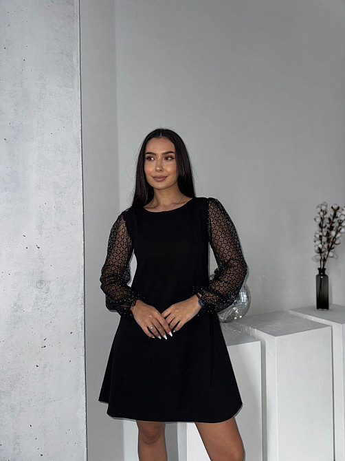 Жіноче романтичне вечірнє плаття, креп дайвінг, сітка флок із блискітками 50/52 Одеса - фото 3