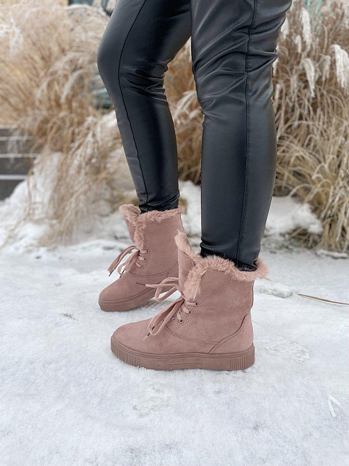 Violeta Женские черевики Violeta пудра эко-замша высота 16.5см подошва 2.5см размер 36-39 (1136 Коломыя - изображение 8