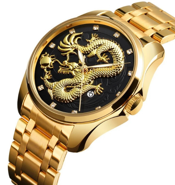 Мужские наручные часы Skmei 9193 Дракон Черный циферблат Винница - изображение 1
