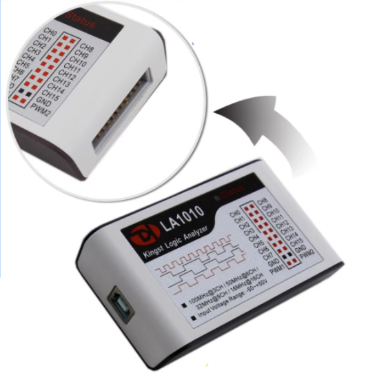 USB Логічний аналізатор 100 МГц 16-канальний Kingst LA1010 для MCU, ARM, FPGA та цифрових схем Київ