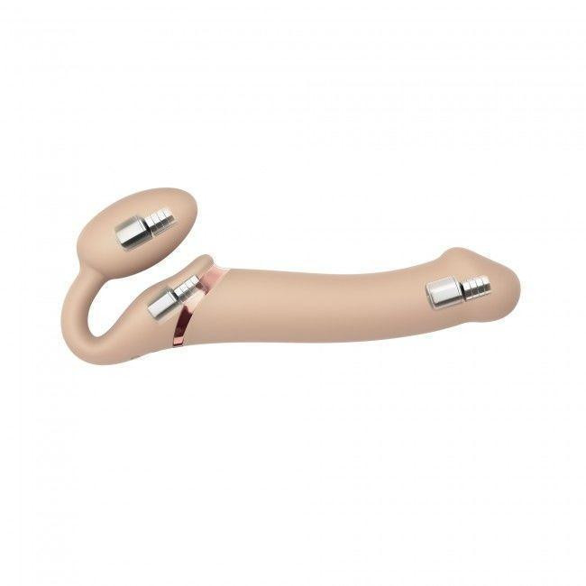 Безремінний страпон з вібрацією Strap-On-Me Vibrating Flesh L, діаметр 3,7 см, пульт ДК, регульовани Sex Aura Київ - фото 5