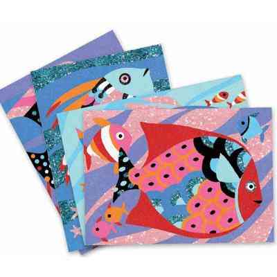 Набір для творчості Djeco Рисование песком и блестками Радужные рыбки (DJ08661) Вінниця