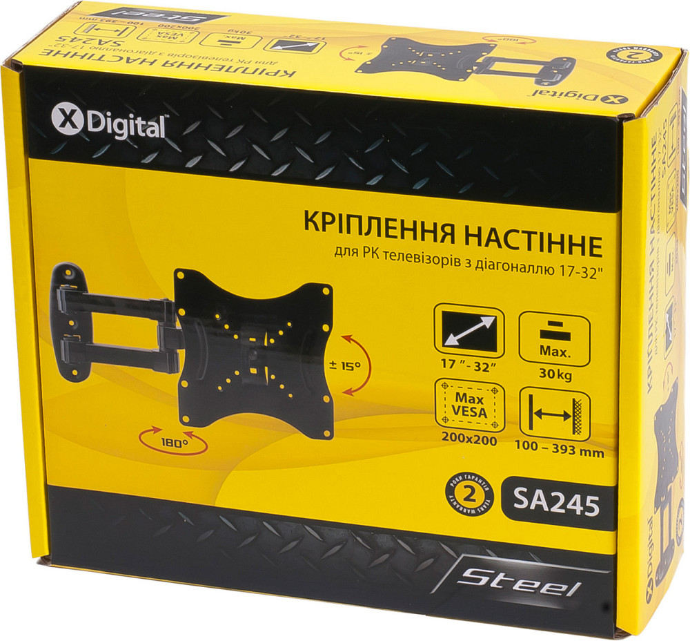 Кронштейн настінний X-Digital STEEL SA245 Black (5988307) Київ - фото 3