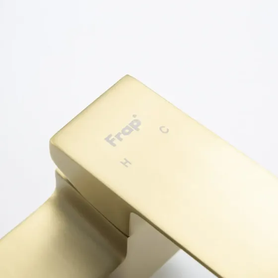 Змішувач для ванни FRAP F3276-3 з душовим гарнітуром, золотий сатин Київ