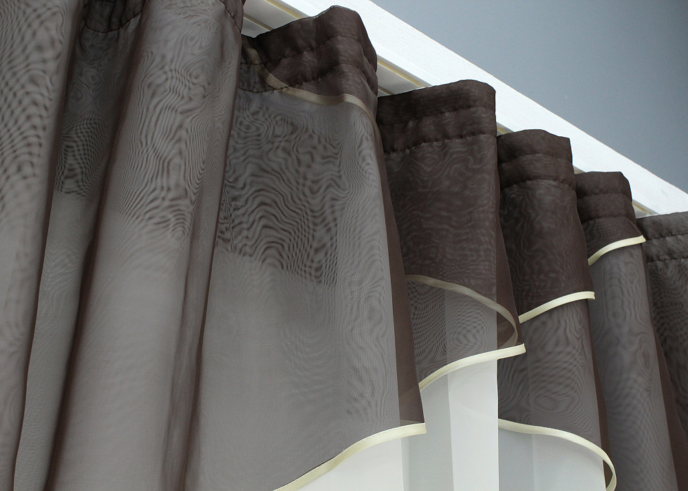 Кухонная тюль арка с ламбрекеном VR-Textil № 025к венге с молочным 270х170 см (52-1025) Киев - изображение 4