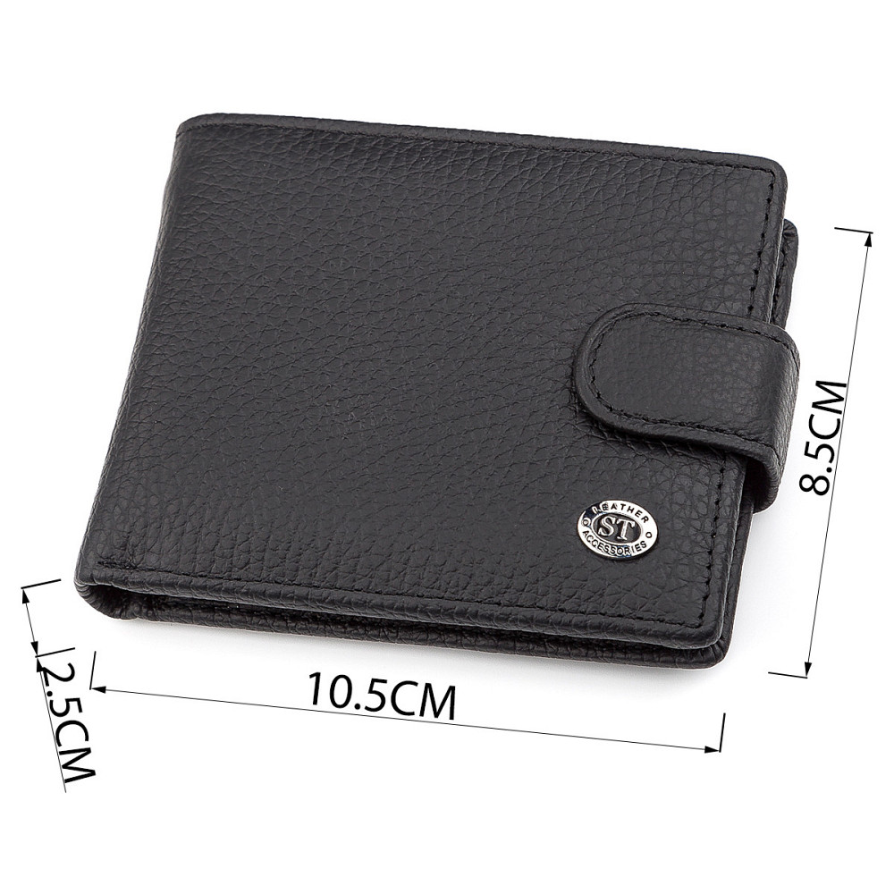 Чоловічий гаманець ST Leather 18316 (ST114) шкіряний Чорний Київ - фото 15