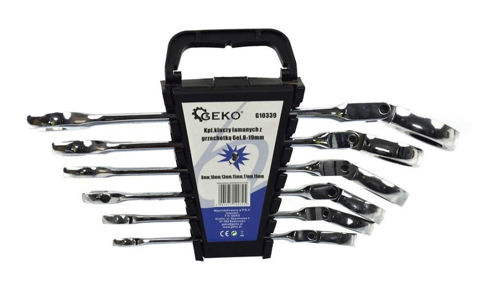 Набір ключів комбінованих шарнірно-трещоточных 6 предметів GEKO G10339 Чернігів - фото 3
