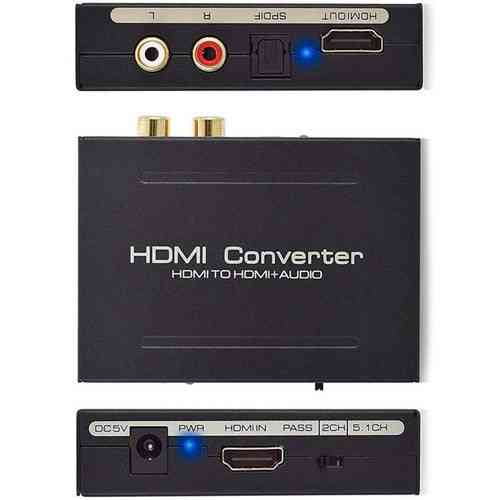 HDMI-конвертер с извлечением аудио, SPDIF, Toslink, RCA цифровой и аналоговый многоканальный звук, Full HD Киев