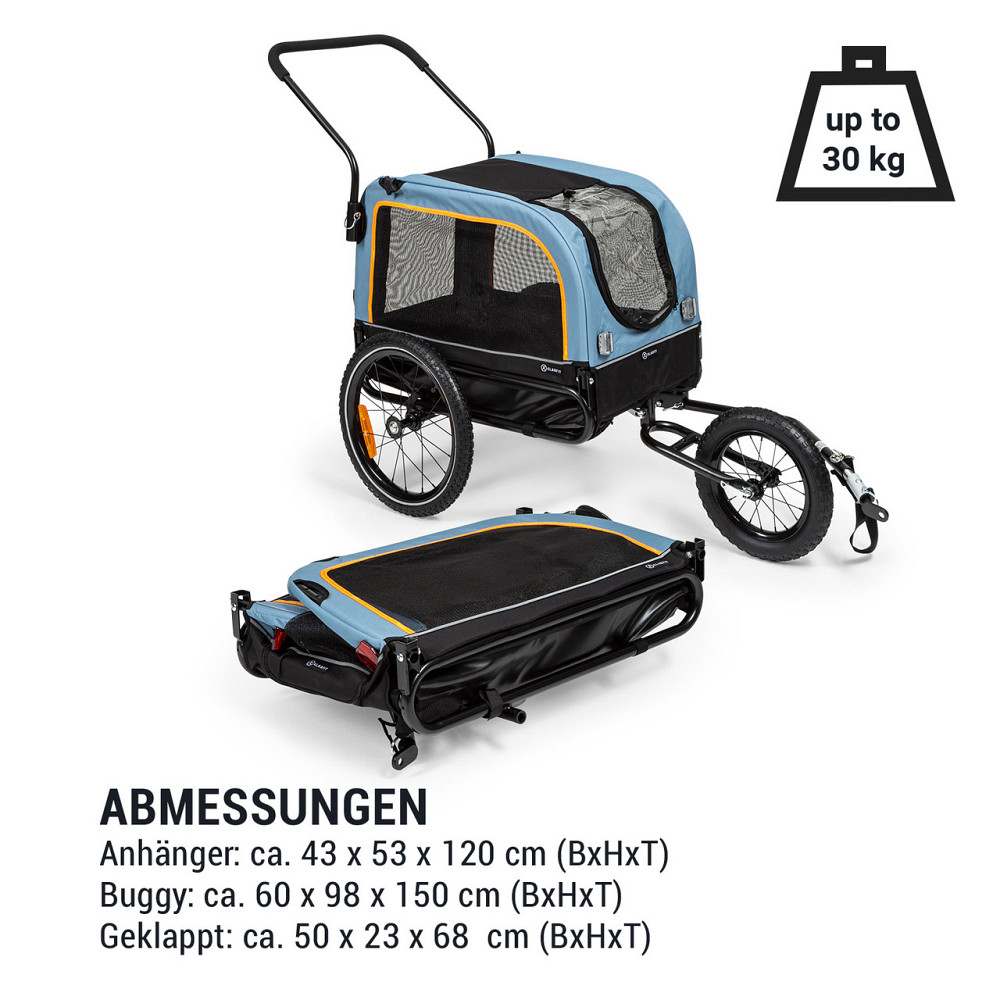 Corgi 2-in-1 Dog Trailer & Buggy 600D Oxford Steel Tube Предупреждающий флаг Синий (Германия, читать описание) Ровно - изображение 7