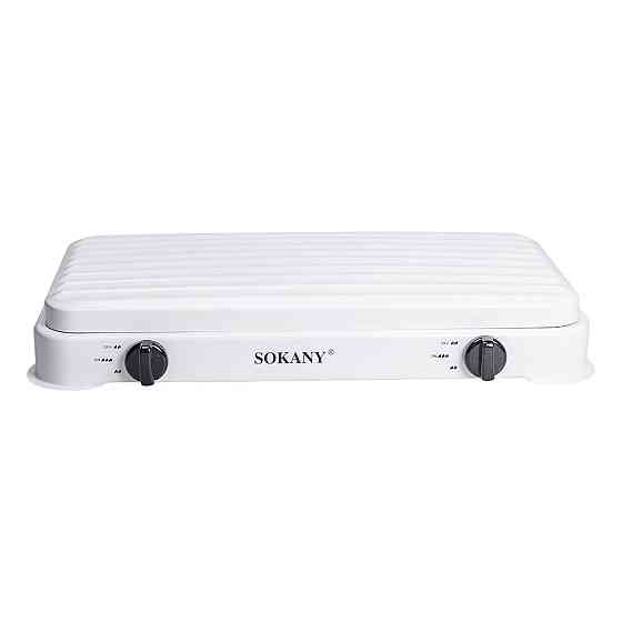 Настольная газовая плита на 2 конфорки мини газовая плита для баллонного газа Белая Sokany SK-6002 Киев