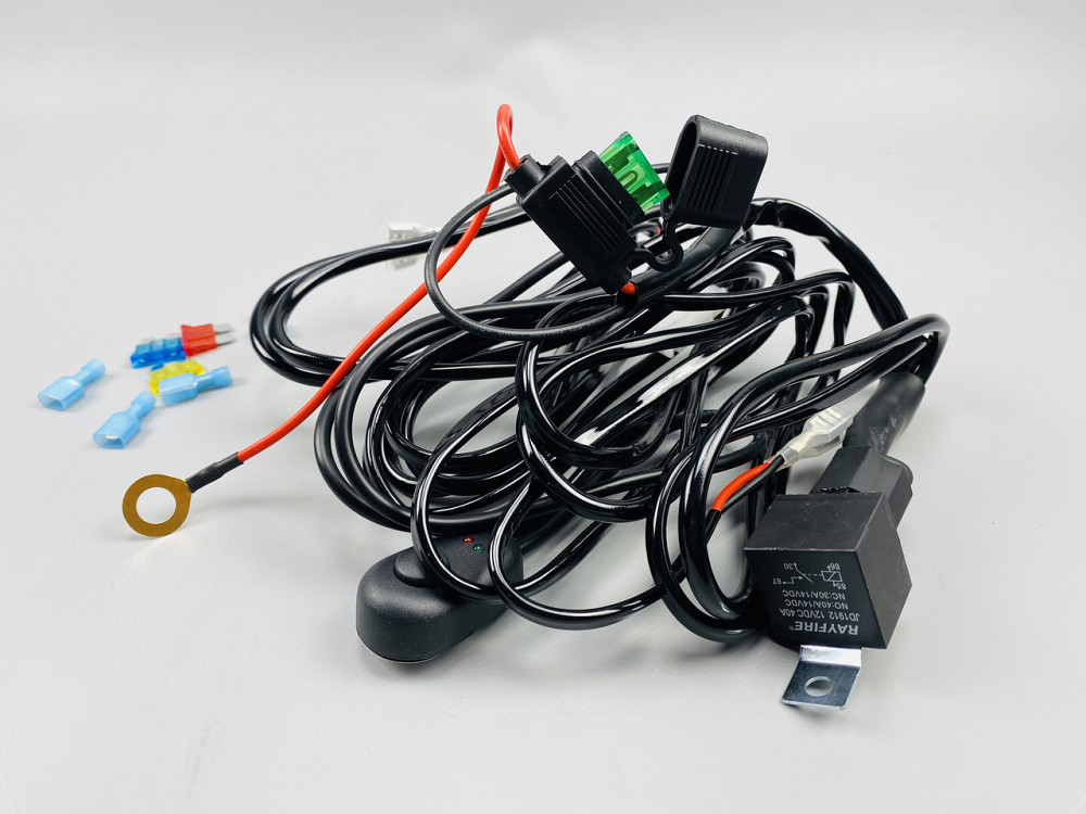 Комплект проводки для будь-яких led фар і led bar в зборі 0-30A 3 м кабель пульт з джгутом реле запобіжники Мукачево - фото 5