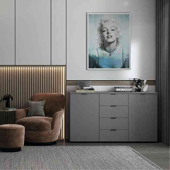 Комод у вітальню Doros Рон 6 120х38х100 см Графіт (DRS-011303) Львів