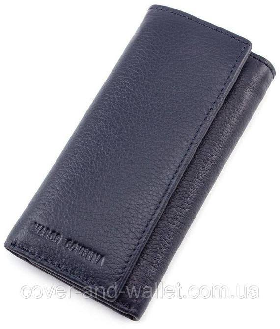 Пудровая кожаная женская ключница кошелек с карабинами Marco Coverna Киев - изображение 9